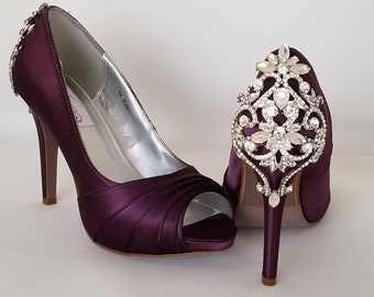 purple wedding heels for bride