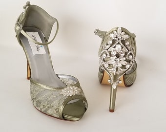 sage green shoes heels