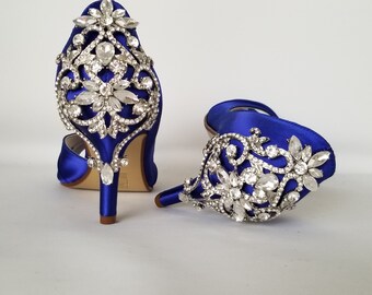 royal blue wedding shoes wedges