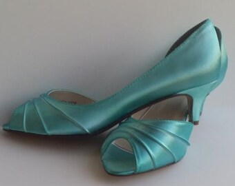 aqua heels for wedding