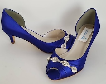 Blue Wedding Shoes Blue Bridal Shoes With Imported Crystal Etsy
