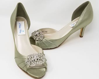 sage green heels wedding