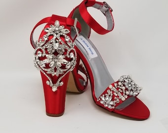 Red wedding heels | Etsy