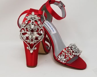 Red Bridal Shoes Etsy