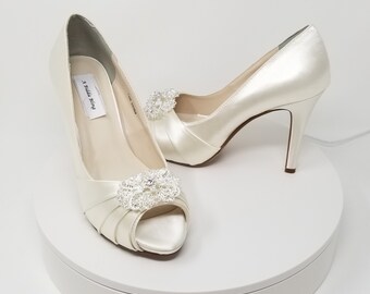 cream wedding heels