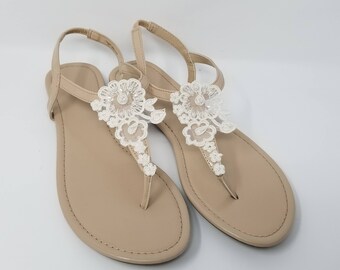 ivory lace sandals