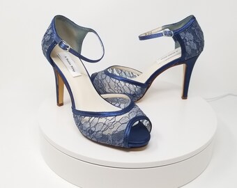 dusty blue bridal shoes
