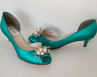 teal bridesmaid shoes