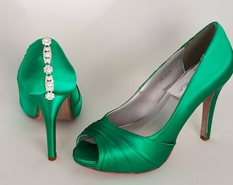 Wedding Shoes Emerald Green Bridal Shoes Emerald Green | Etsy