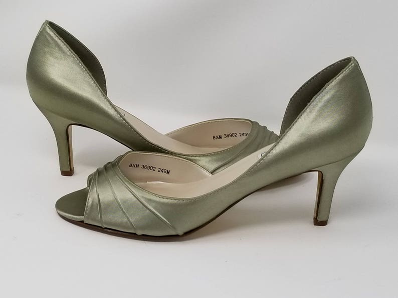 sage green platform heels