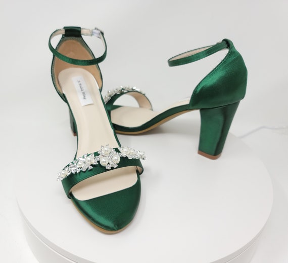 GREEN VELVET HEELS Dark Green Velvet Criss Cross High Heels - Etsy in 2023  | Velvet block heels, Velvet heels, Block heel shoes