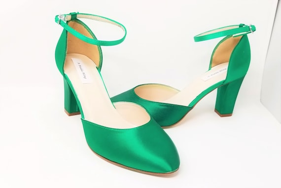 Zapatos de boda bloque verde esmeralda Más de - Etsy México