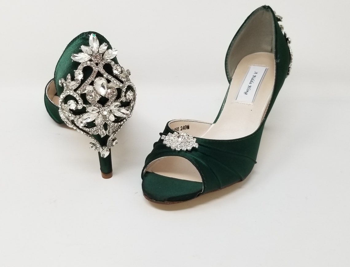 Hunter Green Bridal Shoes Hunter Green Wedding Shoes with