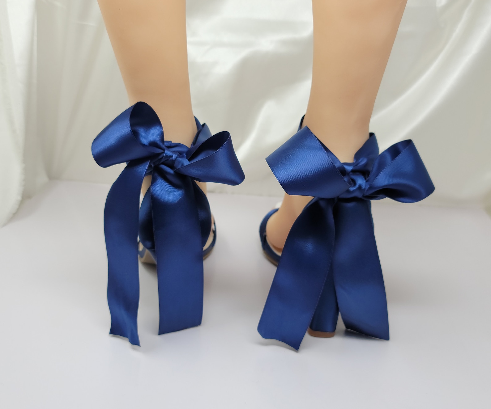 navy blue block heels for wedding