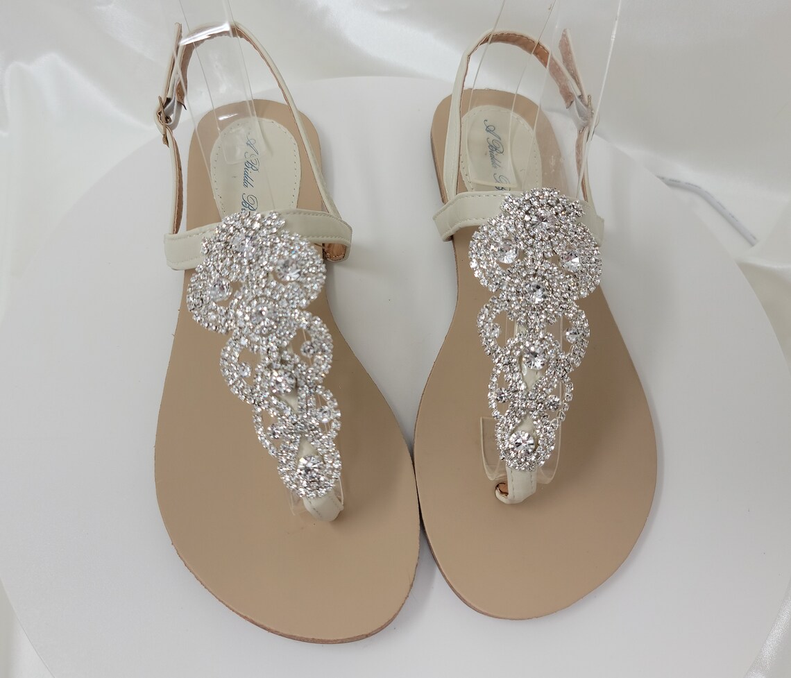 Ivory Wedding Sandals With Crystals Ivory Bridal Sandals With Crystals — free download