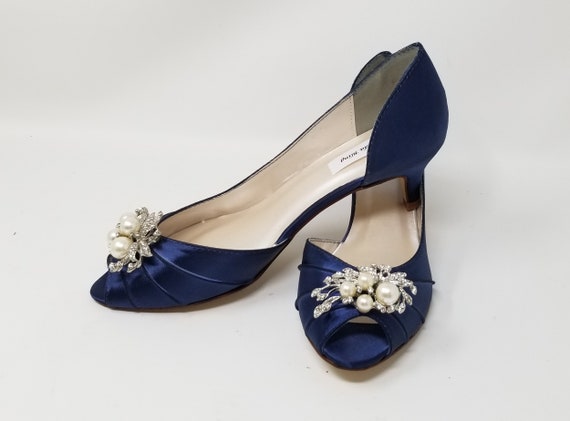 navy blue evening shoes