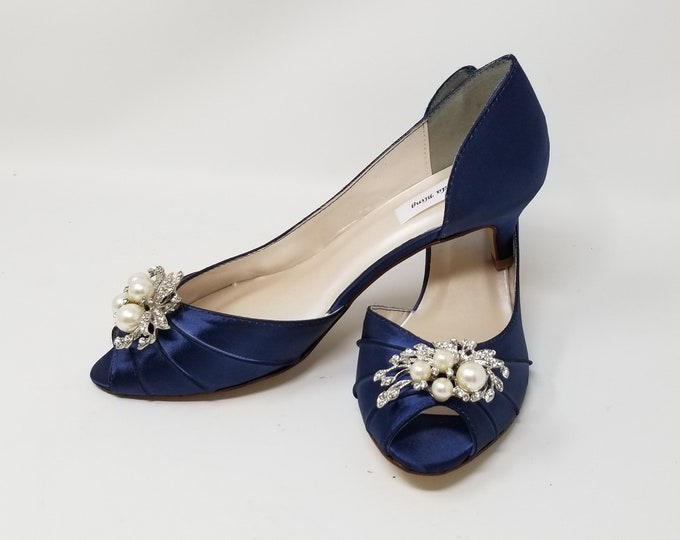 navy and pearl shoes
