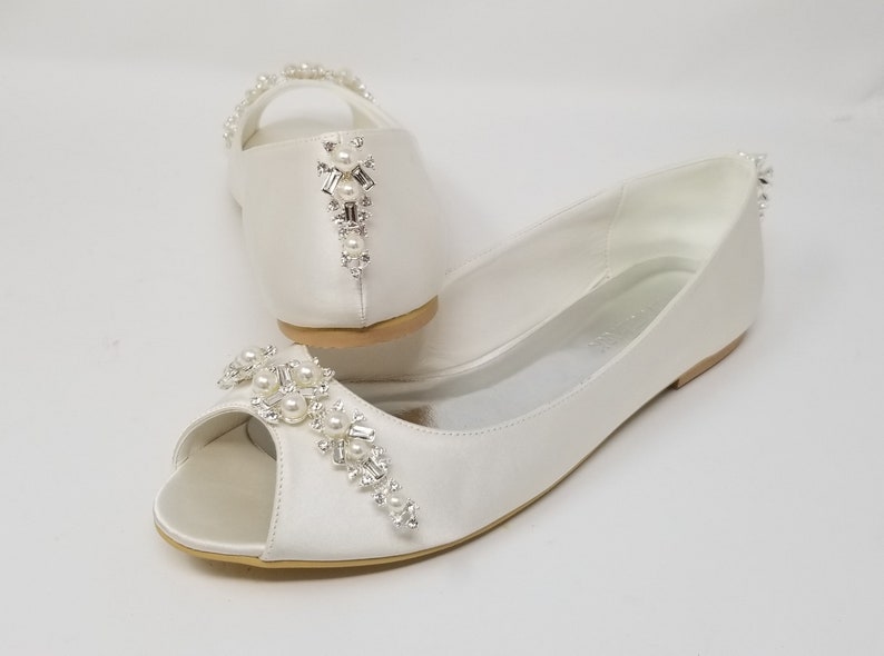 white peep toe flats