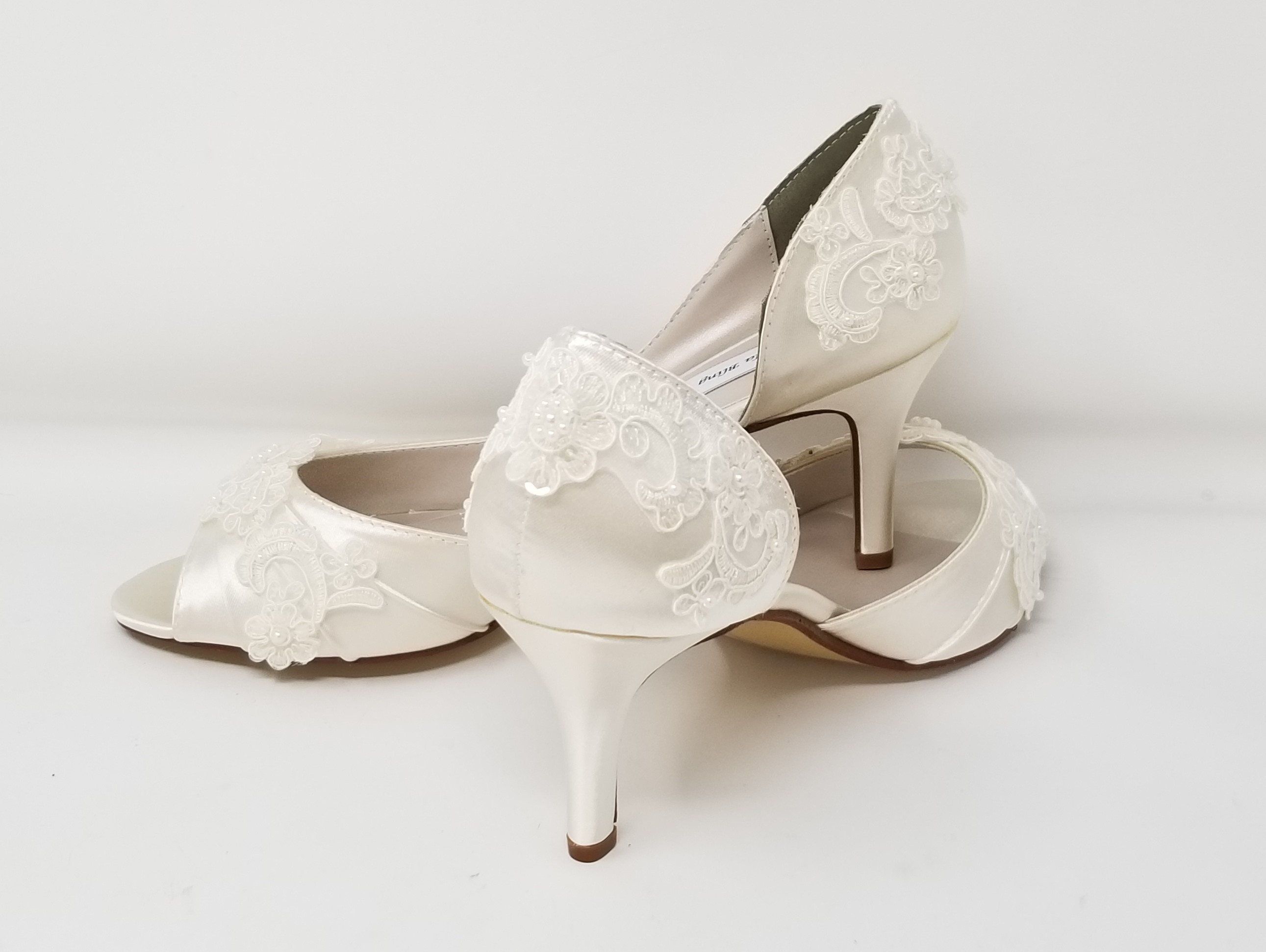 Ivory Wedding Shoes Ivory Bridal Shoes White Bridal Shoes Lace | Etsy