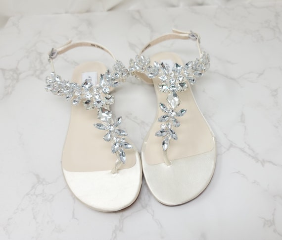 Ivory flat sales sandals for wedding