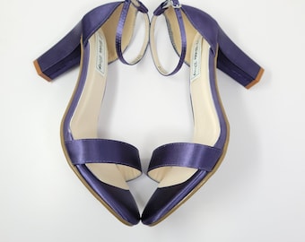 Purple Block Heel Wedding Shoes Purple Chunky Heels Purple Bridal Shoes or 100 COLORS Purple Bridesmaid shoes Grape Purple Bridal Heels
