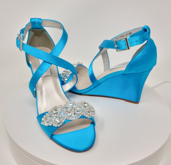 Turquoise wedges sales