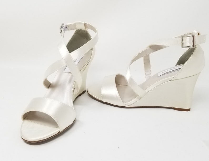 ivory wedge sandals for wedding