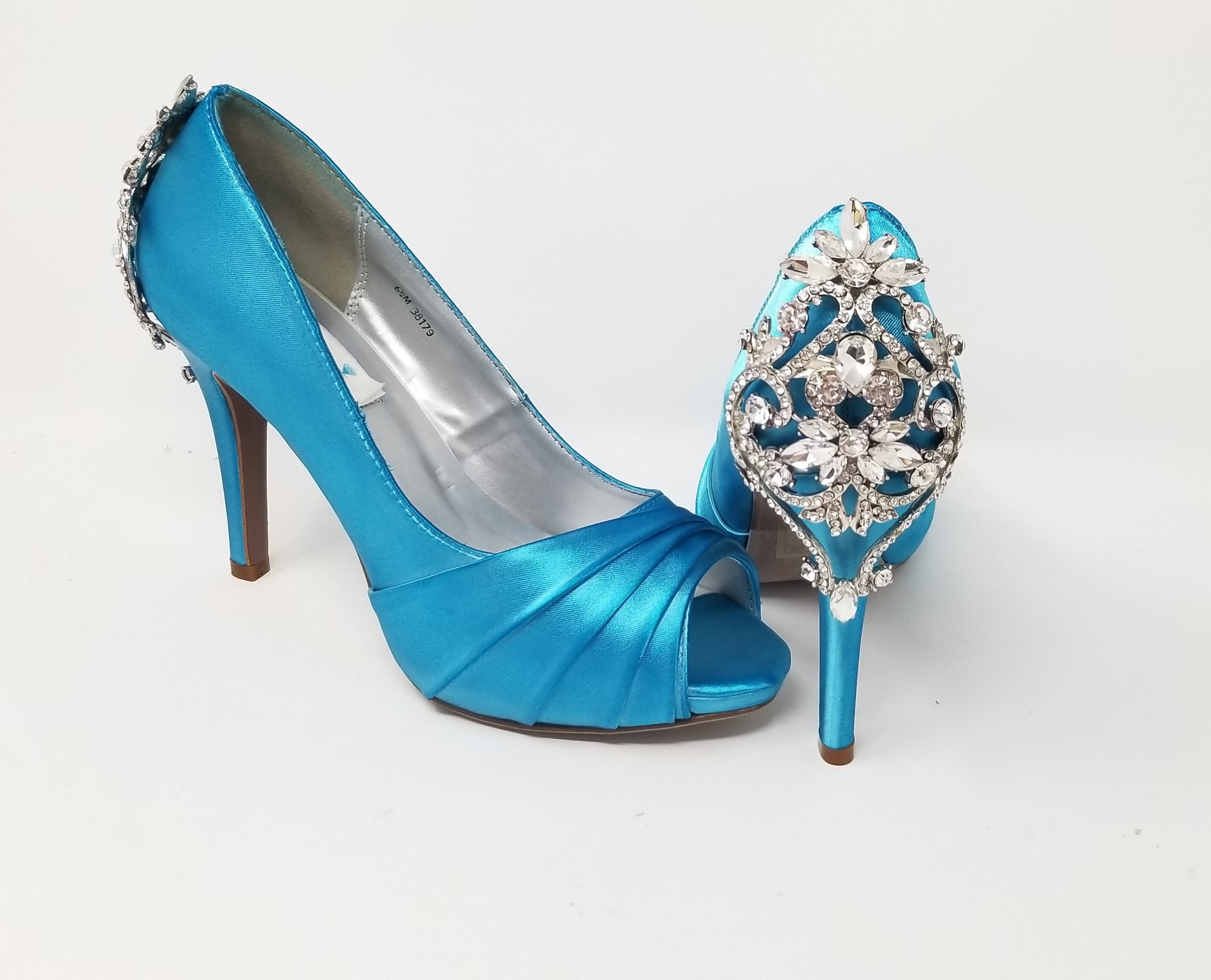 turquoise bridal shoes