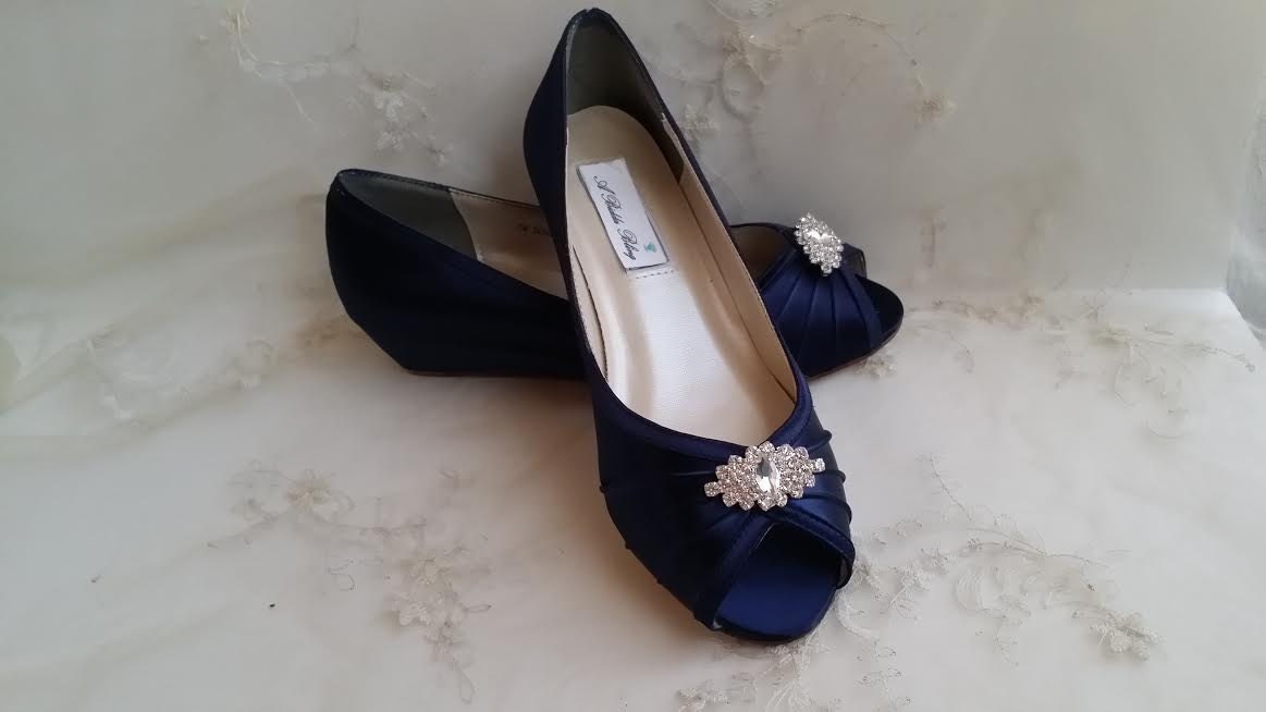 navy bridesmaid shoes