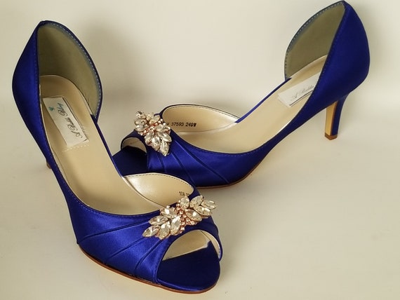 Trouwschoenen Blauwe Bruidsschoenen Blauwe Trouwschoenen met - Etsy  Nederland