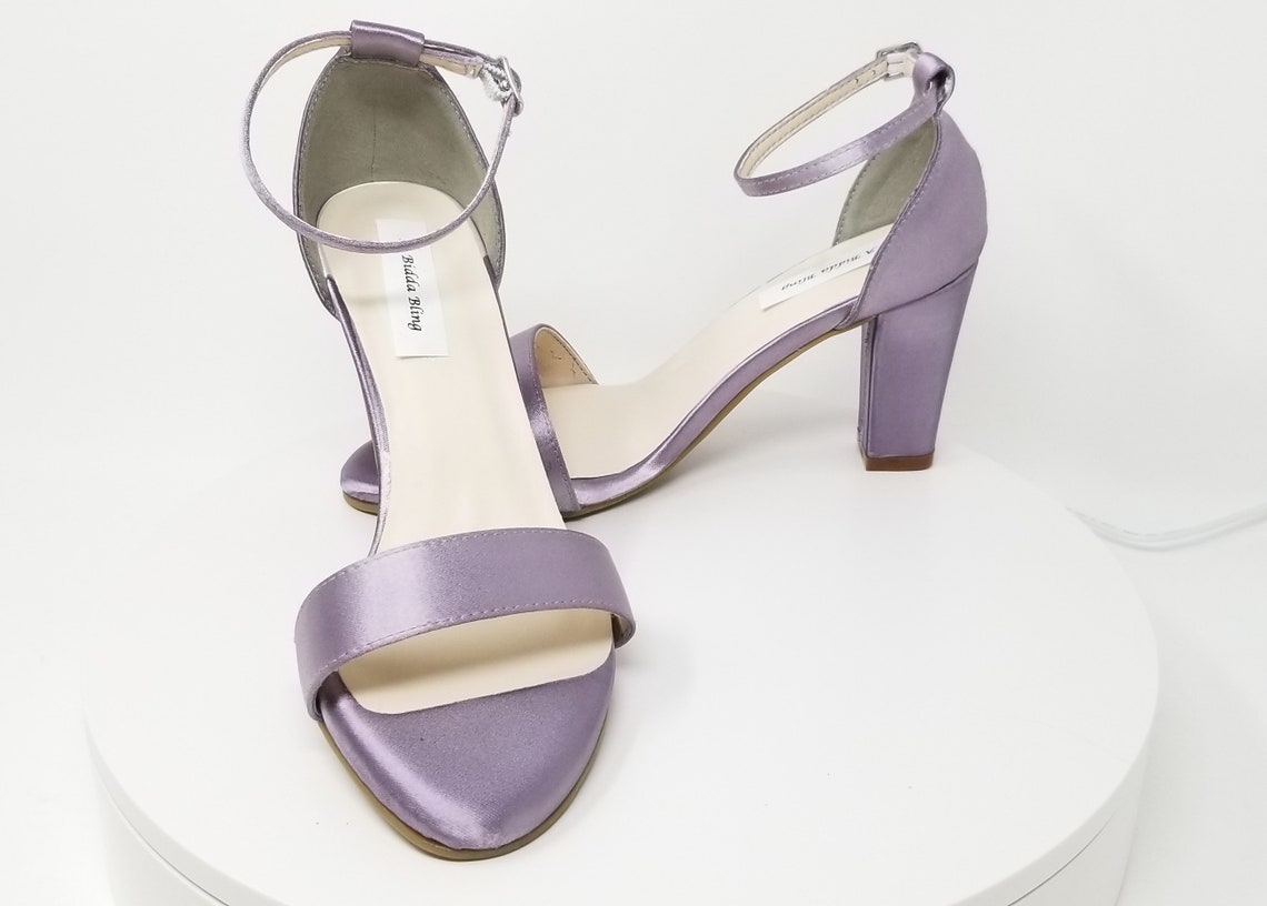 dark purple chunky heels