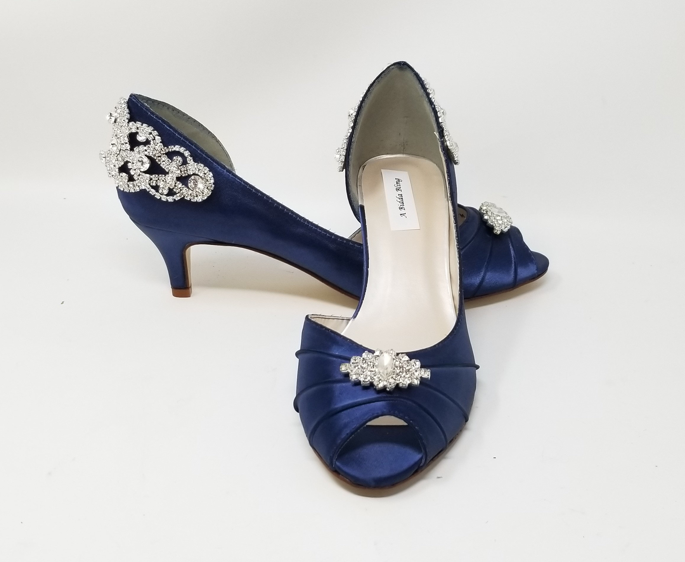 Navy crystal best sale shoes
