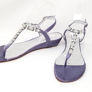 Purple Wedding Shoes With Pearls and Crystals Purple Bridal Shoes ...