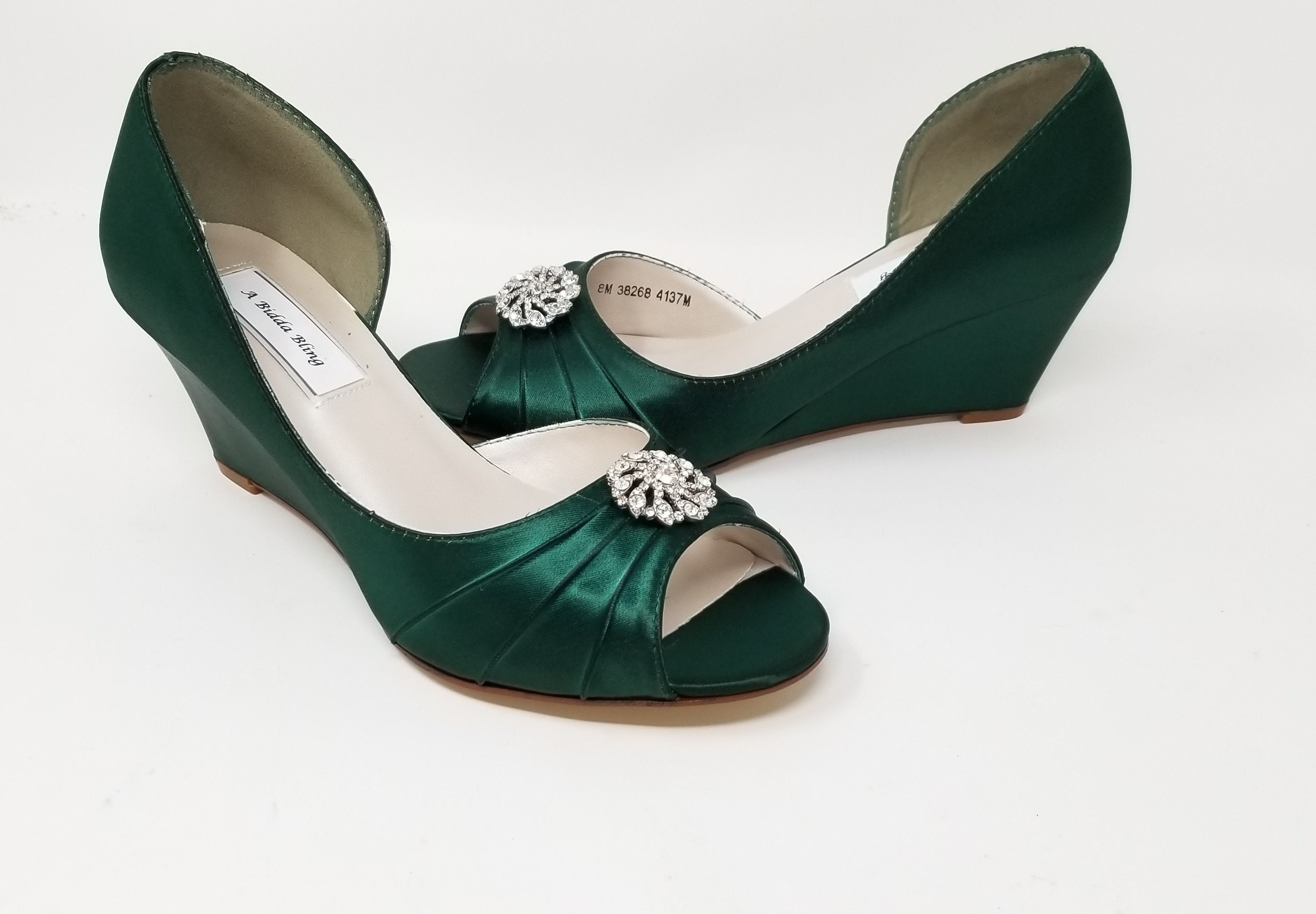 ladies green evening shoes