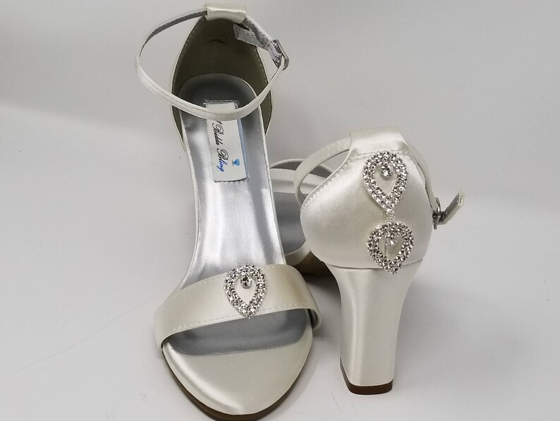 ivory wedding shoes chunky heel