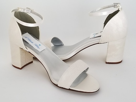ivory wedding block heel