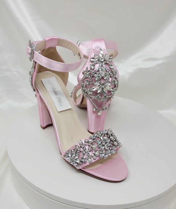 Wedding Satin Crystal Cross Strap Heeled Sandals Closed Toe Bridal  Slingback Shoes | Up2Step