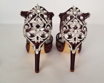 wine colored heels wedding