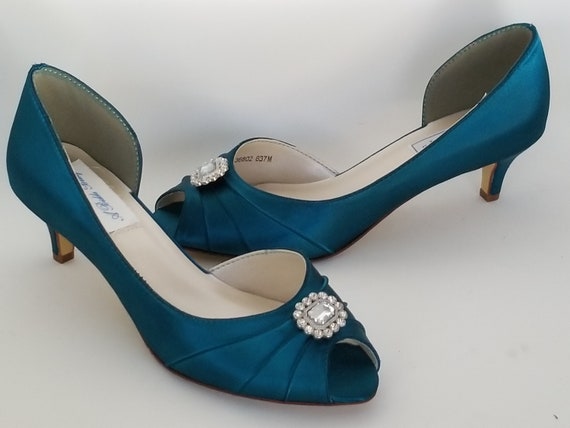 teal wedding shoes for the bride