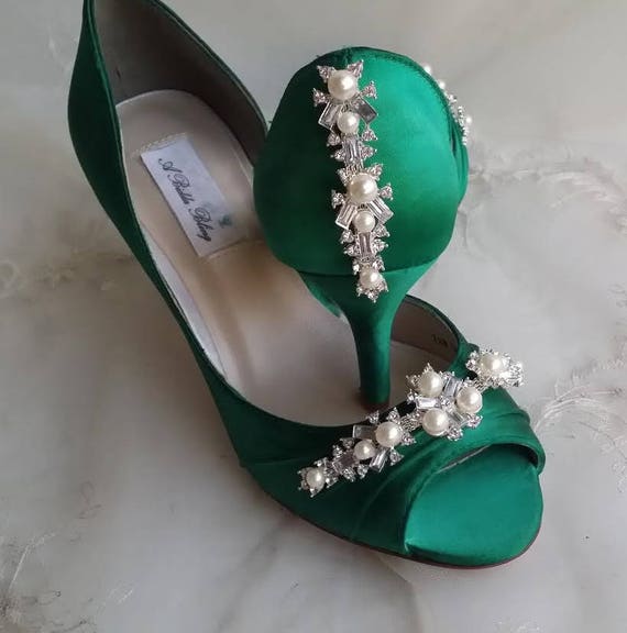 emerald bridal shoes