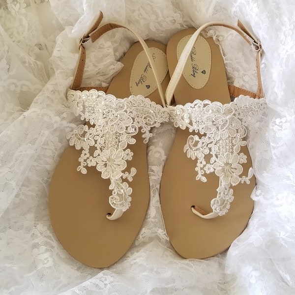 White Lace Bridal Sandals Destination Wedding Sandals Ivory Lace Wedding Sandals Beach Wedding Sandals Beach Wedding Shoes Vegan Sandals