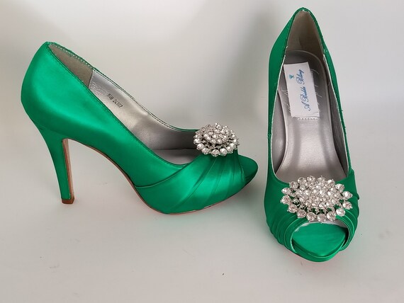 emerald bridal shoes