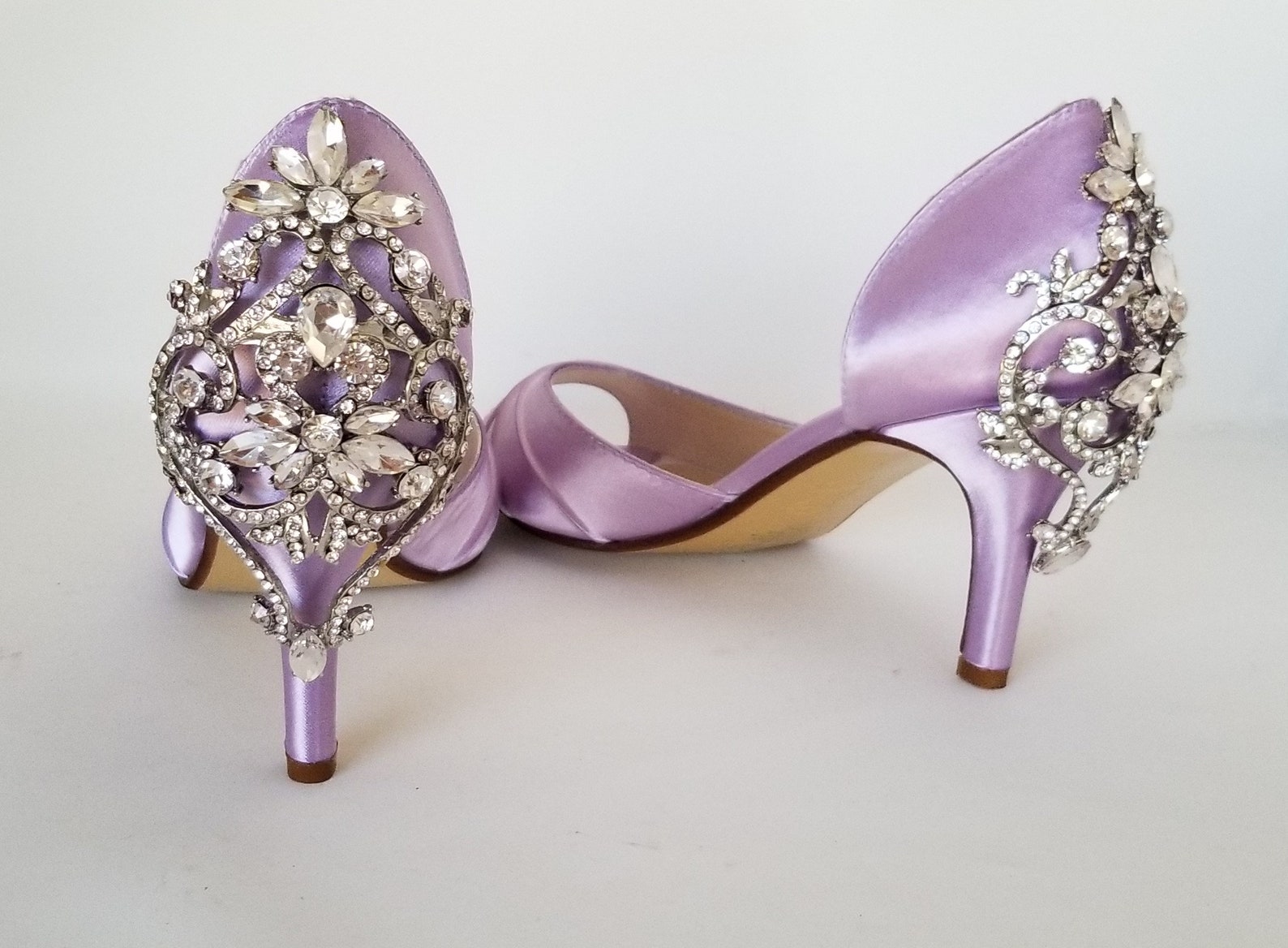 Iris Purple Wedding Shoes Iris Bridal Shoes With Sparkling | Etsy