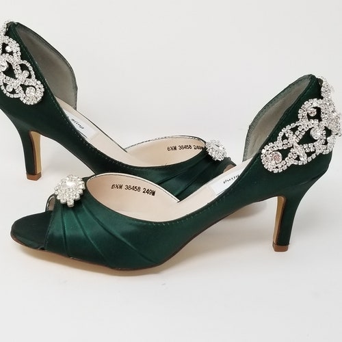 Hunter Green Wedding Shoes Hunter Green Bridal Shoes With Etsy