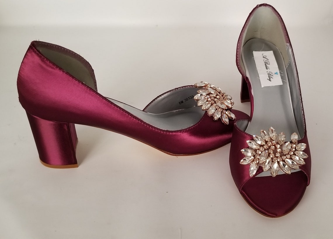 burgundy dress with rose gold shoes