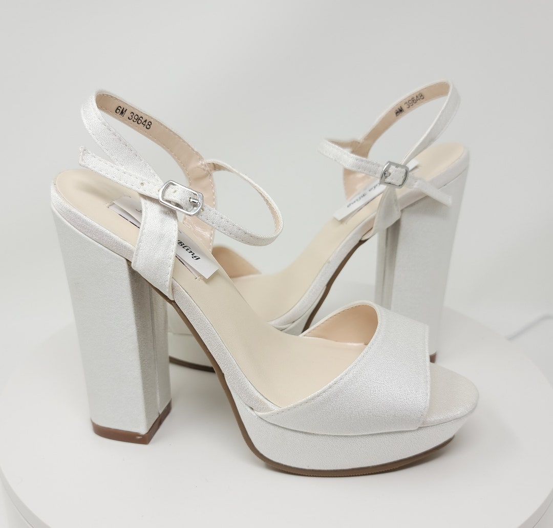 block heels ivory