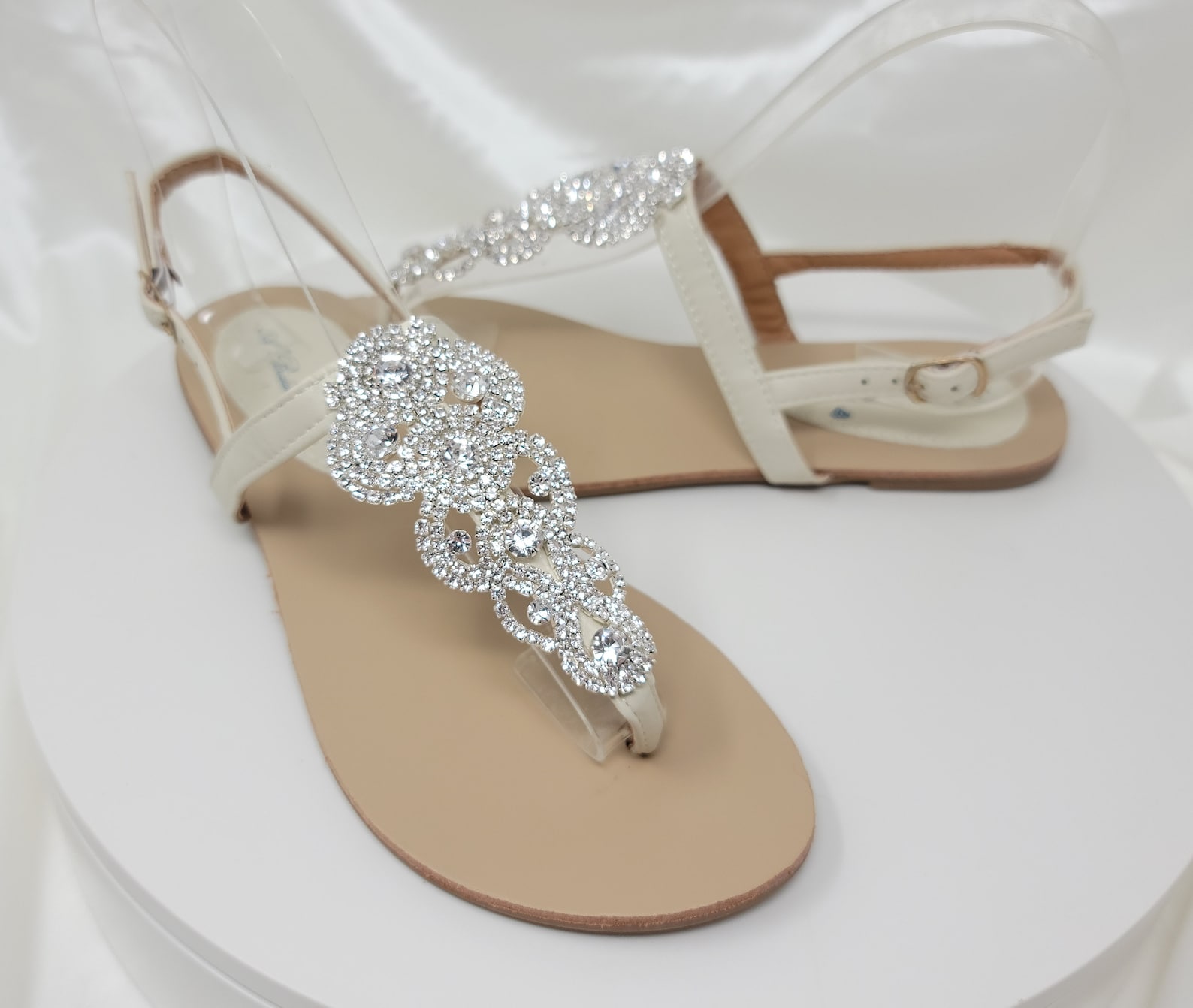 Ivory Wedding Sandals With Crystals Ivory Bridal Sandals With Crystals — free download