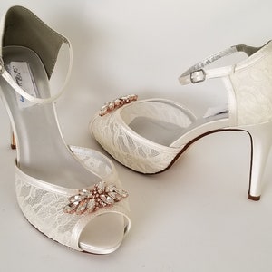 rose gold bridesmaid sandals