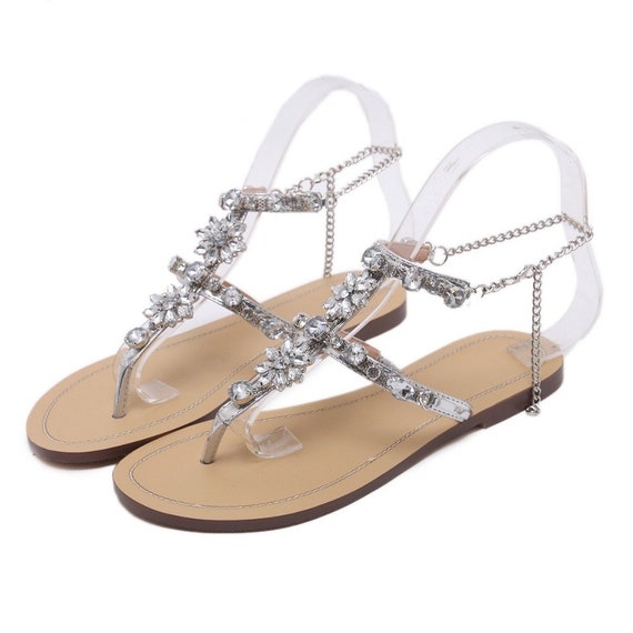 silver bridal sandals