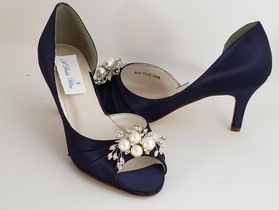 navy and silver shoes for wedding